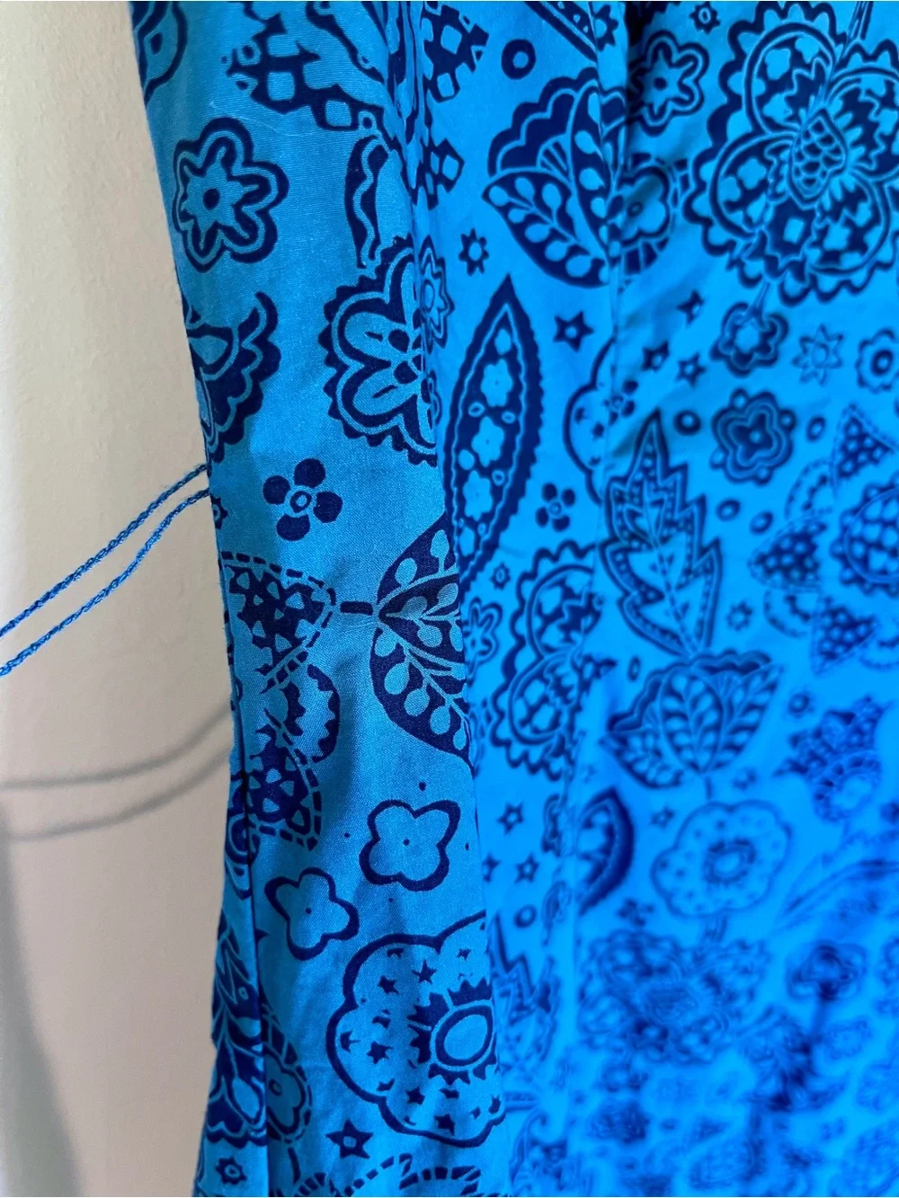 Boden Blue Paisley V-Neck Dress - Picture 4 of 6